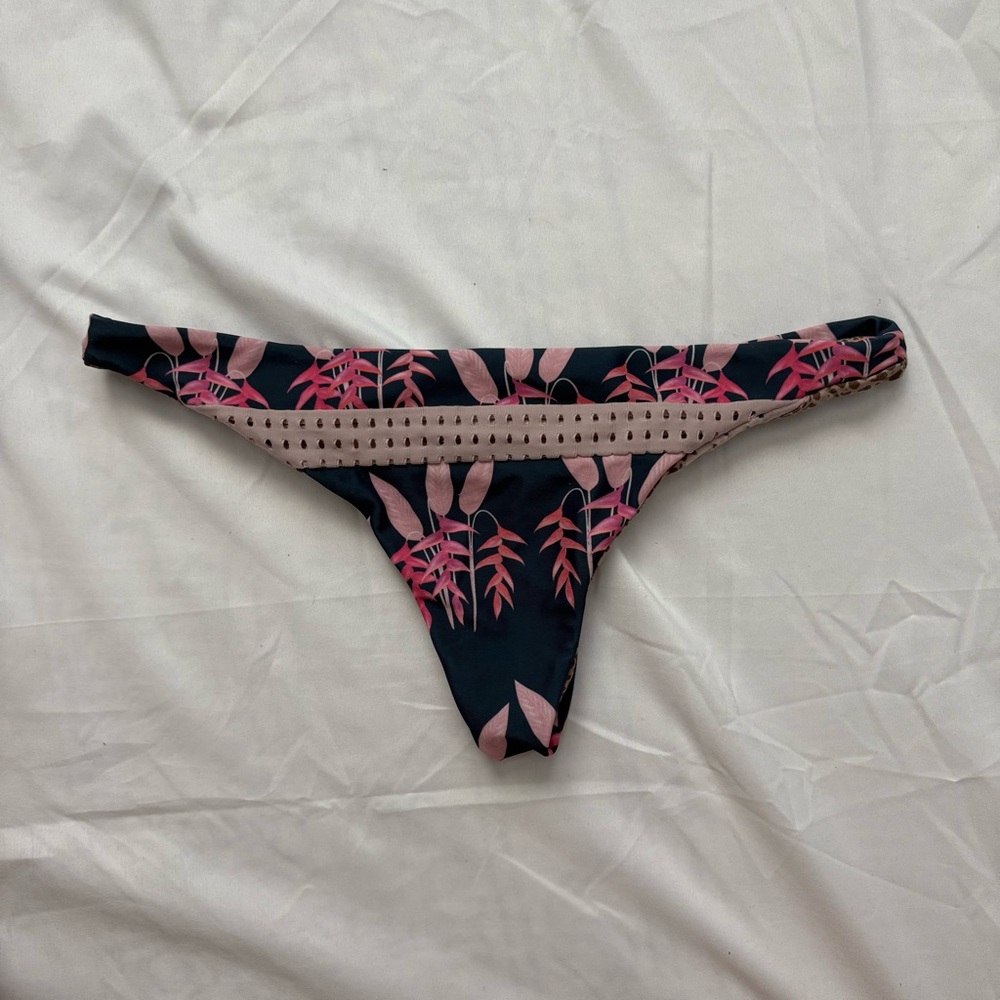 Acacia Swimwear Leopard and Floral Bikini Bottom